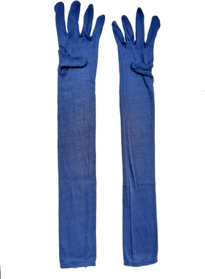 KETKAR Unisex Cotton Full Hand Arm Sleeves Gloves Set Driving Gloves(Blue)