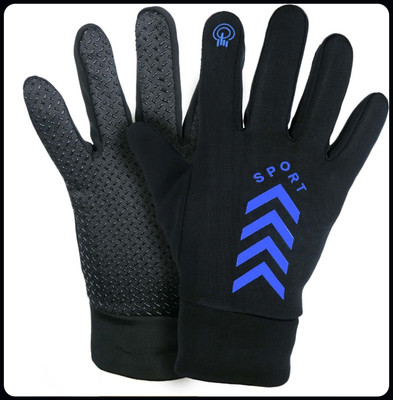 JAI SHRI Anti Slip Riding Gloves Touch Screen Friendly Gloves Riding Gloves_ Riding Gloves(Black, Blue)
