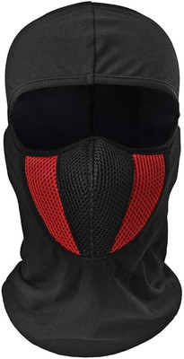 zaysoo Helmet Face Mask Full Cover Bike Riding Cotton Anti-Dust Protection Riding Gloves(Red)