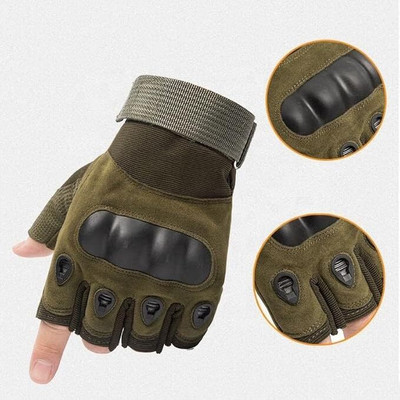 gaurma Riding Gloves For Men Bike Riders Special Tactical Gloves Rubber Knuckle Punch. Riding Gloves(Green)