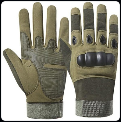 JAI SHRI Full Finger Bike Gloves Hard Knuckle Motorcycle Bike Riding_ Gym & Fitness Gloves(Green)