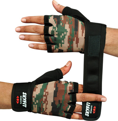 SKYFIT Gym Glove, Sport Hand Glove, Workout Glove Gym & Fitness Gloves(Olive And Black)