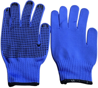 EmmEmm Blue Tennis Ball Cricket Gloves with Pro Gel Grip on One Side Batting Gloves(Blue)