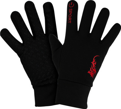 zaysoo Touch Screen Motorcycle Full Finger Gloves for Cycling Motorbike FOR UNISEX Riding Gloves(Red)