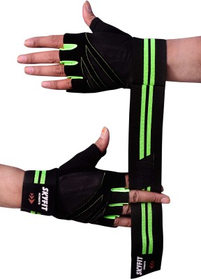 Rudra Green Netted with Sillica Padded Riding Gloves(Green, Black)