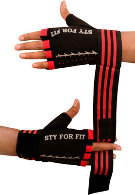 HOUSE OF COMMON Gym Gloves for Weightlifting, Crossfit, Fitness Gym & Fitness Gloves(128 Red)