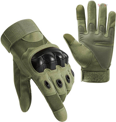 GOCART Hard Knuckle Full Finger Breathable Touch Screen Outdoor Tactical Gloves Cycling Gym & Fitness Gloves(Green)