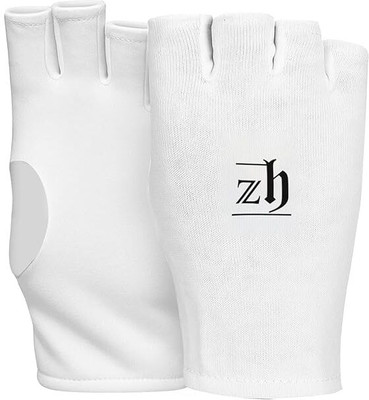 ZH Cotton Cricket Batting Fingerless Inner Gloves(White)