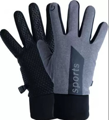DreamPalace India Winter Riding Gloves For Men & Women FREE SIZE Gym & Fitness Gloves Riding Gloves(Grey)