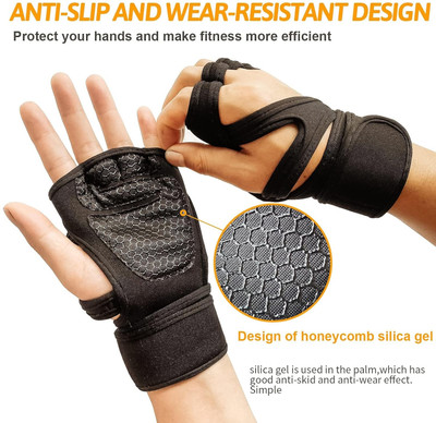 VEETASA Unisex Half-Finger Gloves for Outdoor Sports Gym Gym & Fitness Gloves(Black)