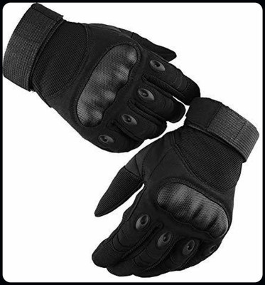 JAI SHRI Full Finger Bike Riding Tactical Gloves for Men_ Driving Gloves(Black)