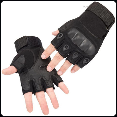 JAI SHRI Half Hand Tactical Bike Gloves for Motor Cycle Winter Glove for Men_ Driving Gloves(Black)