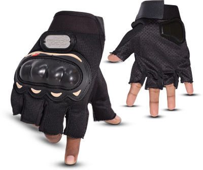 Aim Emporium Half Finger Biker Glove For Riding, Cycling etc.. Riding Gloves(Black)