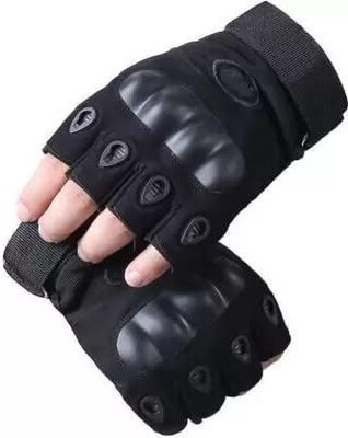 MELZRON Half Finger Tactical Gloves for Motorcycle Winter Gloves for Men and Women Riding Gloves(Black)