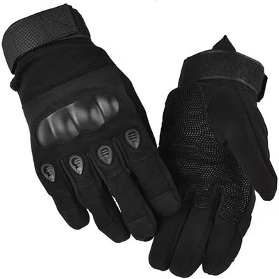 ZARRY Full Finger Hard Knuckle Bike Hand Glove for Bike Riding Racing Gym Racing Biker Driving Gloves(Black)