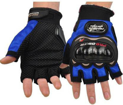 HOC Finger Cut Hand Gloves ( Red - 1 Pair) Driving Gloves(Blue)