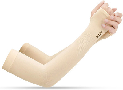Jully Cotton Arm Sleeve For Men & Women With Tattoo(M, Beige)