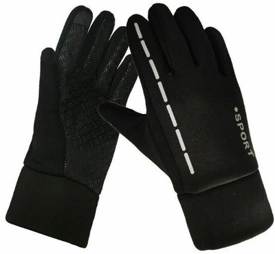 DreamPalace India Winter Gloves for Men, Splashproof and Windproof, Gloves for Winter Season Riding Gloves(Black)