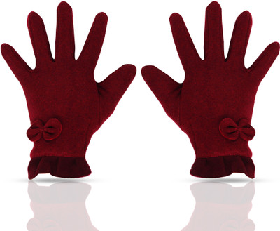 Aseenaa Full Finger Warm Winter Gloves For Bike Riding For Girls & Women | Touch Screen Driving Gloves(Mahroom)