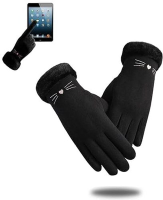 tomorrow fashion winter gloves Baseball Gloves(Black)