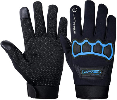 DreamPalace India Full Finger Bike Gloves for Men Women Bike Riding Gloves Hard Knuckle Gloves Riding Gloves(Blue)