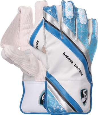 SG W K Gloves League Wicket Keeping Gloves(WHITE / BLUE)