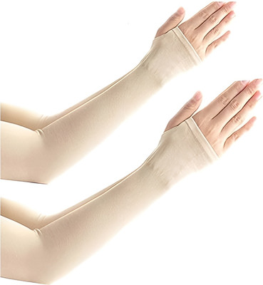 London Paree Trending Popular Sun UV Protection Arm Sleeves for Men Women Gloves Driving Gloves(Skin)
