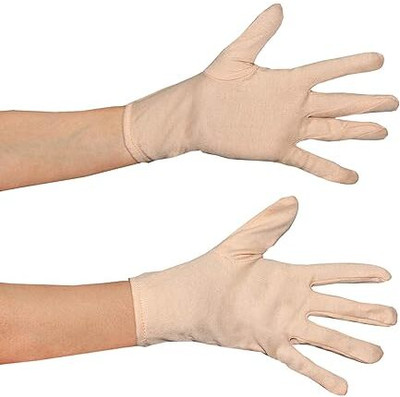 GREENPORT Soft Cotton Full Hand Gloves Beige Reusable Washable Protective Riding Gloves(BEING)