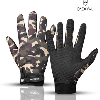 BAD OWL Full-Finger Army Printed Bike Riding Gloves Suitable for Winter Gloves, Driving Riding Gloves(Army)