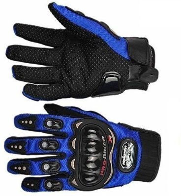 meenu arts Premium Pro Biker Riding Gloves_982 Riding Gloves(Blue, Black)