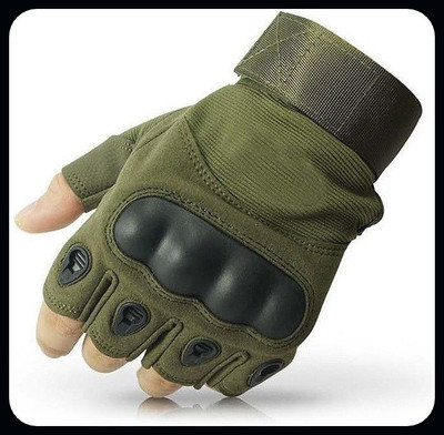 JAI SHRI Stylish Half Finger Motorcycle Riding Gloves, Medium Size, with Gym Gloves_ Gym & Fitness Gloves(Green)