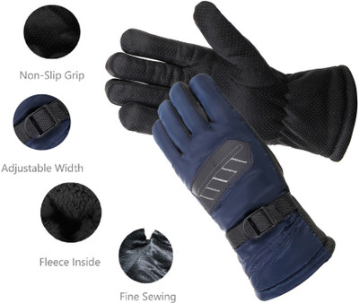 AlexVyan Arrow Anti Slip Snow Warm Winter Gloves Cycling, Bike, Motorcycle Protective Riding Gloves(Blue)