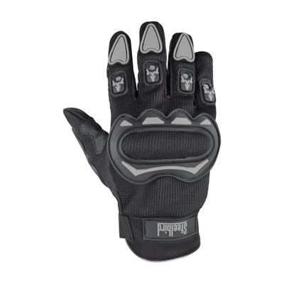 Steelbird Bike Riding Gloves with Touch Screen Sensitivity at Thumb and Index Finger Riding Gloves(Black Grey)