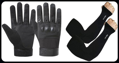 JAI SHRI Full Finger Tactical Bike Riding Hand Gloves for Bikers_ Driving Gloves(Black)