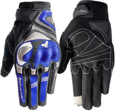 SHIVEXIM Motorcycle Gloves Full Finger Touchscreen Camping Climbing Hiking Cycling Riding Gloves(Blue)