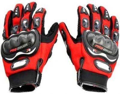 meenu arts Premium Pro Biker Riding Gloves_1062 Riding Gloves(Red, Black)