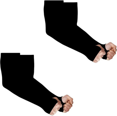 Fitness Scout 2 Pairs Sun Protection Cooling Sports Exercising Trvelling Cycling Gloves(Black)
