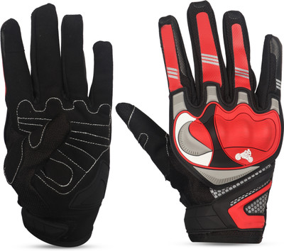 TUHI Full Finger Bike Riding Gloves with Touch Screen Sensitivity Riding Gloves Driving Gloves(Red)