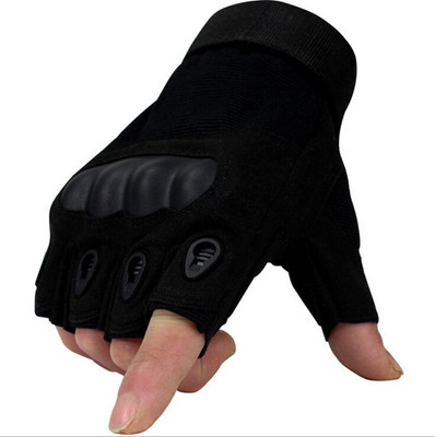 whinsy Tactical Half Riding Gloves For Bikers Driving Gloves Half Finger Anti-Slip Riding Gloves(Black)