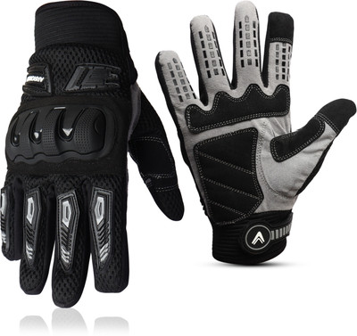 ArrowMax Sports Gloves With Wrist Support Nuckle Padding For Men Motorcycle Riding Gloves(Black)