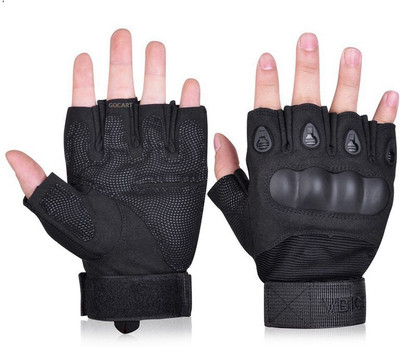 GOCART Tactical Airsoft Paintball Gloves Men Half Finger Hard Knuckle Gloves Gym & Fitness Gloves(Black)