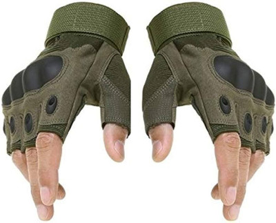PEENAKIN Half finger knuckle gloves for cyclists, bikers ,travellers,outdoor activities Riding Gloves(OLIVE)