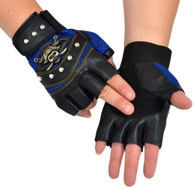 GymWar Pirates Gym & Riding Anti Slip Cycling Bike Motorcycle Driving Man Boy Girls Riding Gloves(Blue)