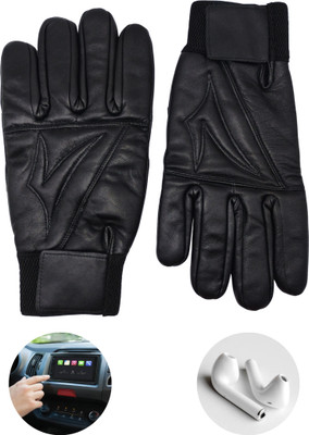 NV COLLECTION Winter Style Touch Gloves with Warm Lining Riding Gloves(Black)