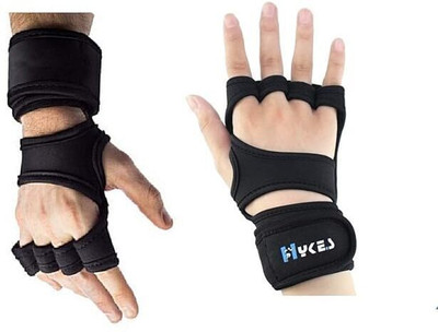 Hykes Gym Gloves for Men Women Gym Hand Gloves Gloves with Wrist Support Weightlifting Gym & Fitness Gloves(Black)