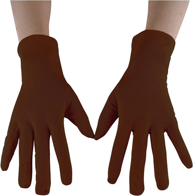 Okara Gloves | Cotton Summer Gloves | Protection From Sun Burns Driving Gloves(Brown)