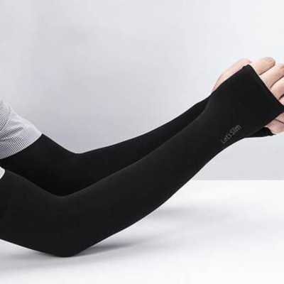 Hakima Enterprises Nylon Arm Sleeve For Men & Women(Free, Black)