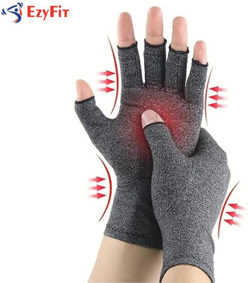 Ezyfit Arthritis Compression Gloves – Pain Relief, Rheumatoid & Osteoarthritis Gym & Fitness Gloves(Grey)