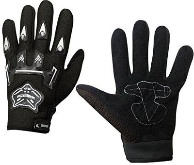 auto trends KNIGHTHOOD RIDING FULL HAND GLOVES Riding Gloves(Black)