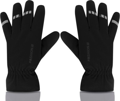 Aseenaa Full Hand (Fashion) Gloves for Bike Riding Gym/Hiking/Cycling/Travelling/Camping Driving Gloves(Black)